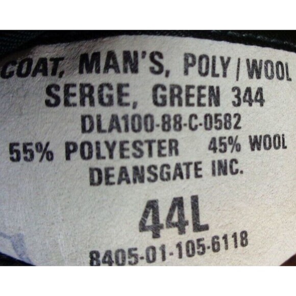 US Military Army Serge Green Coat 44L Wool/Poly Blazer Jacket Uniform Mens - Picture 7 of 7